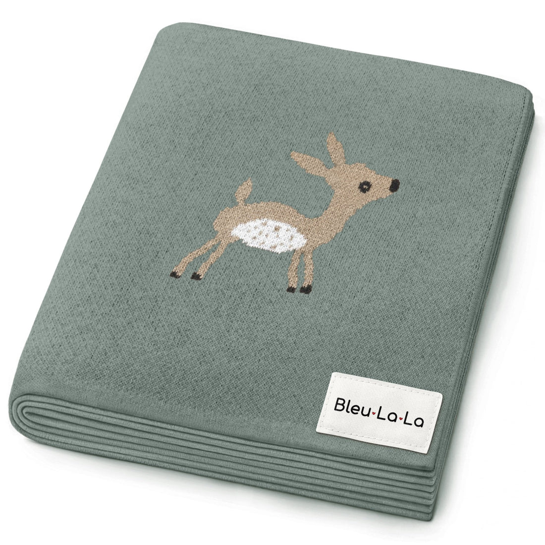 Luxury Cotton Deer Knit Swaddle Baby Blanket - Bright House