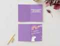 Magical Unicorn Happy Birthday Card – Purple Fantasy Design - Little Nest Community