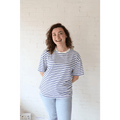 Mary Striped Drop Shoulder Tee - Bright House