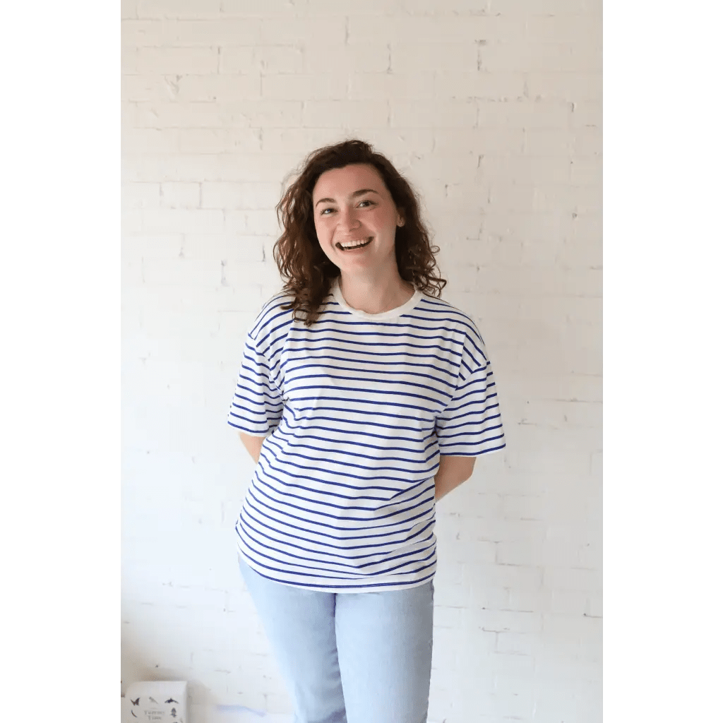 Mary Striped Drop Shoulder Tee - Bright House