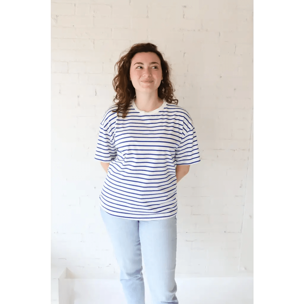 Mary Striped Drop Shoulder Tee - Bright House