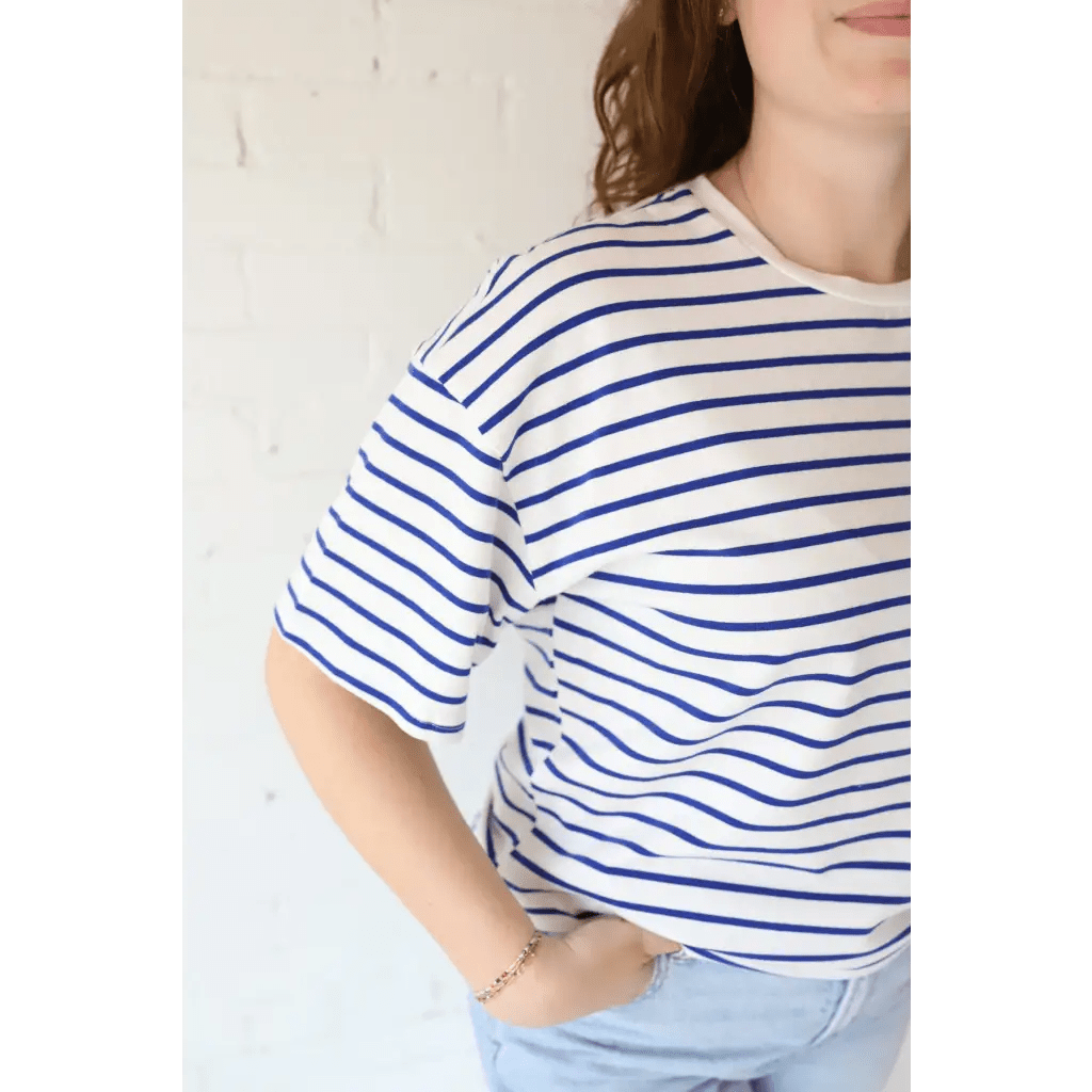 Mary Striped Drop Shoulder Tee - Bright House