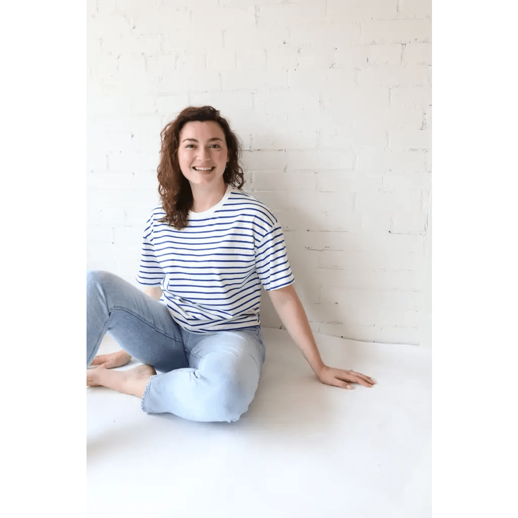 Mary Striped Drop Shoulder Tee - Bright House