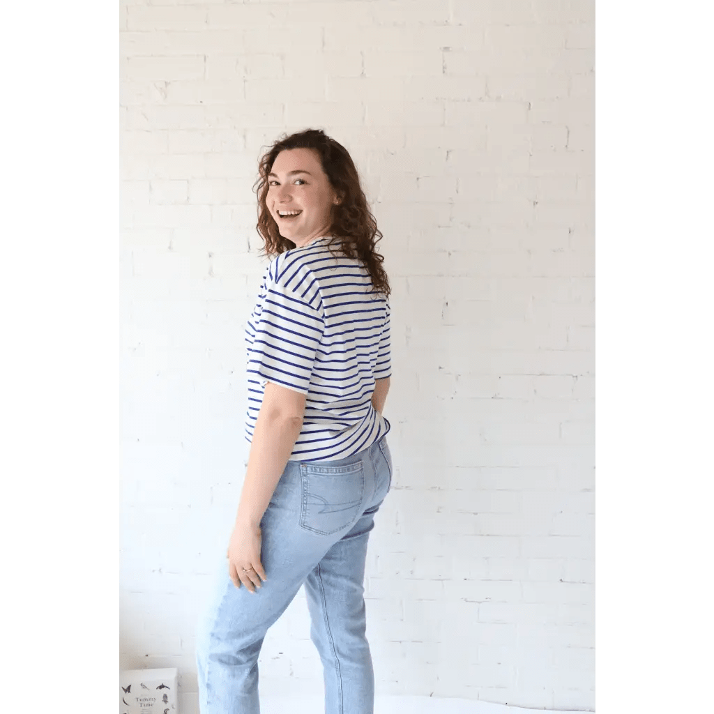 Mary Striped Drop Shoulder Tee - Bright House