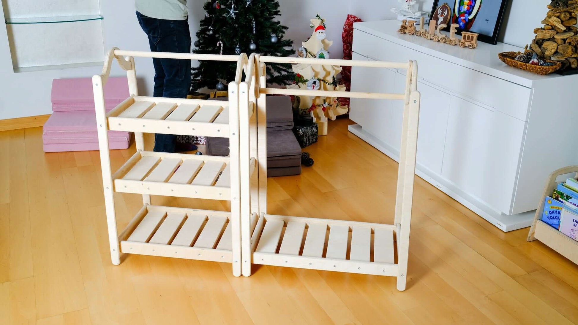 Montessori Wooden Wardrobe Set: Ideal Child Clothing Organizer - Bright House