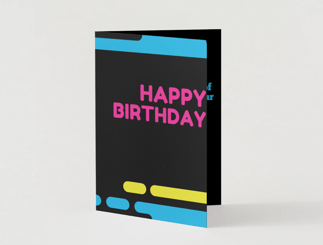 Neon Glow Happy Birthday Card - Little Nest Community