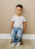 Neutral Checkered Bamboo Tee *Sizes 3/6m & sz 6 left - Bright House