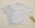 Neutral Checkered Bamboo Tee *Sizes 3/6m & sz 6 left - Bright House