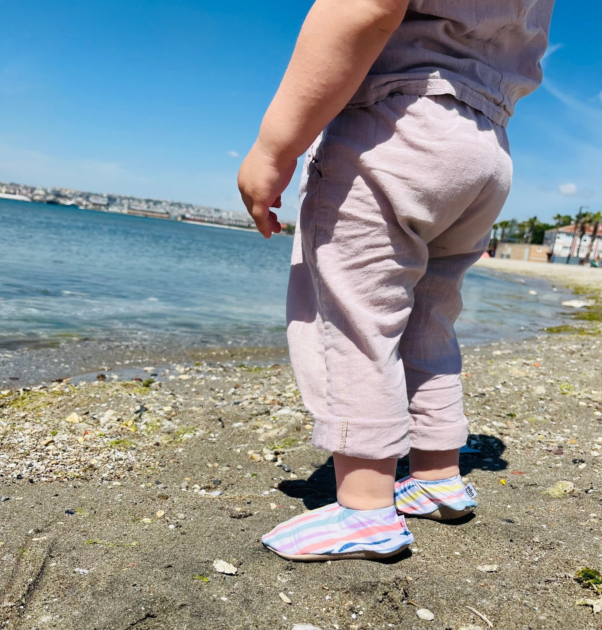 Non - Slip Sole, Unisex Baby, Children's Sea Shoes, Pool Booties, Lines - Bright House