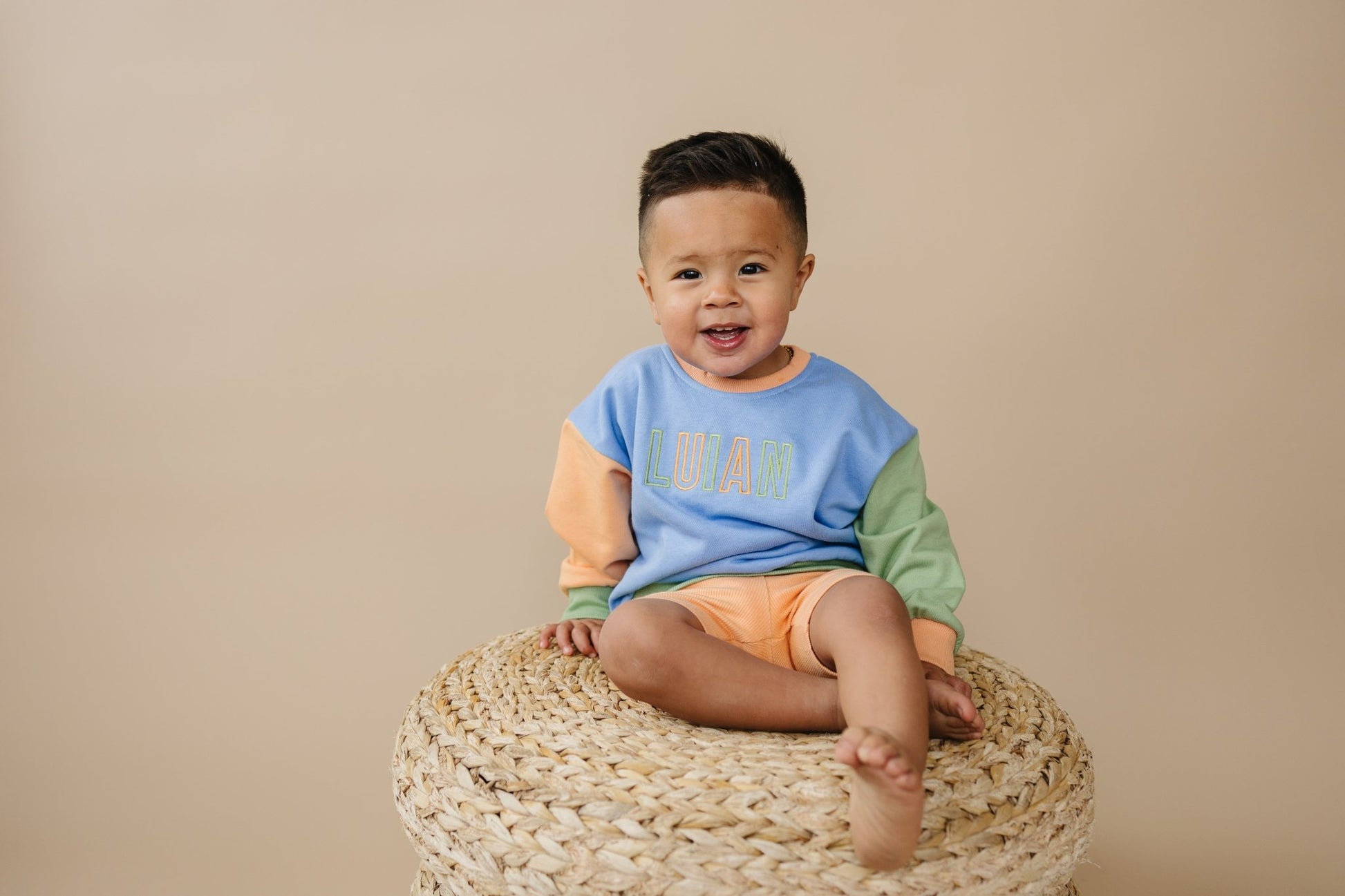 Orange Ribbed Bike Shorts - Bright House