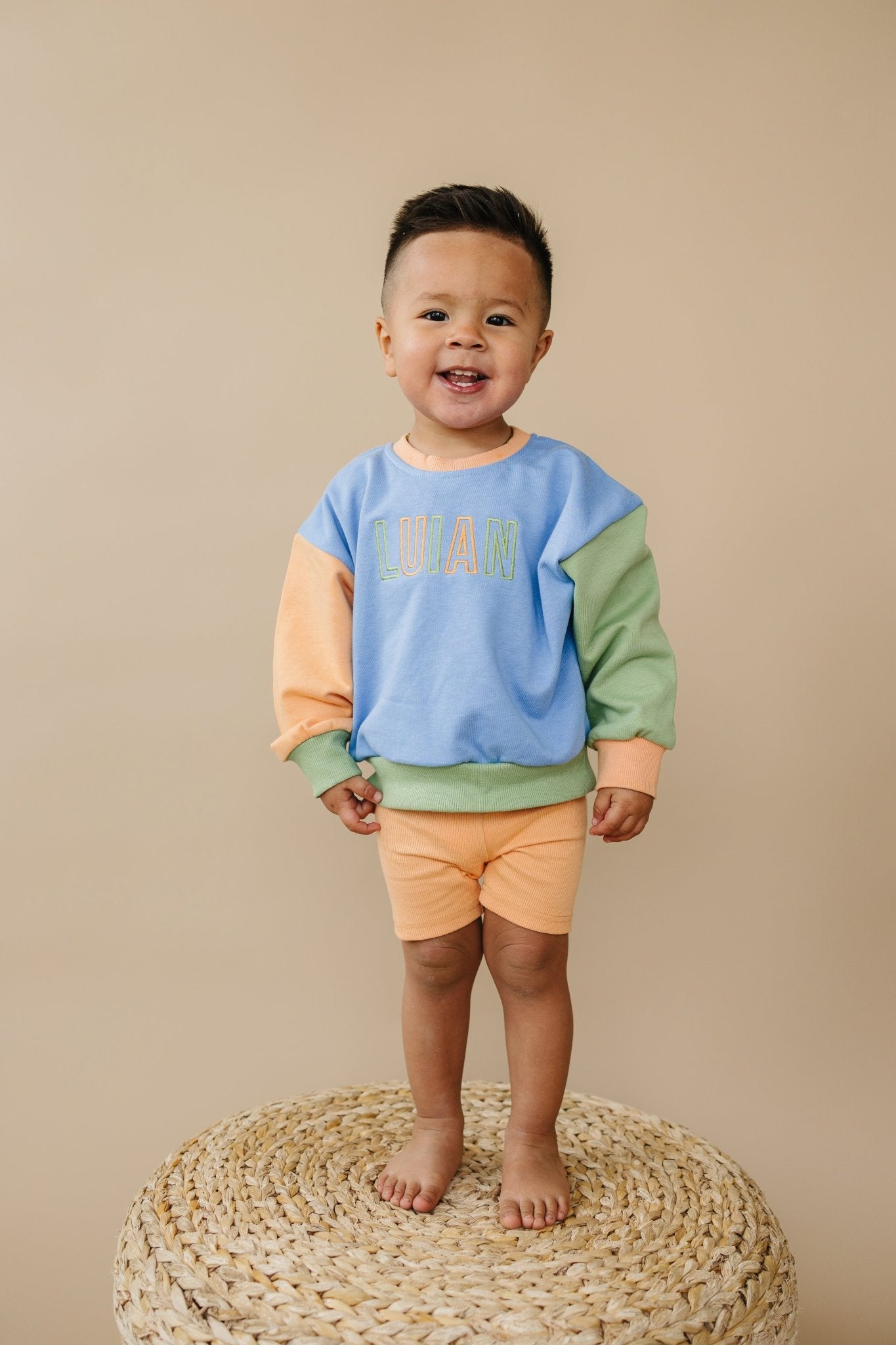 Orange Ribbed Bike Shorts - Bright House