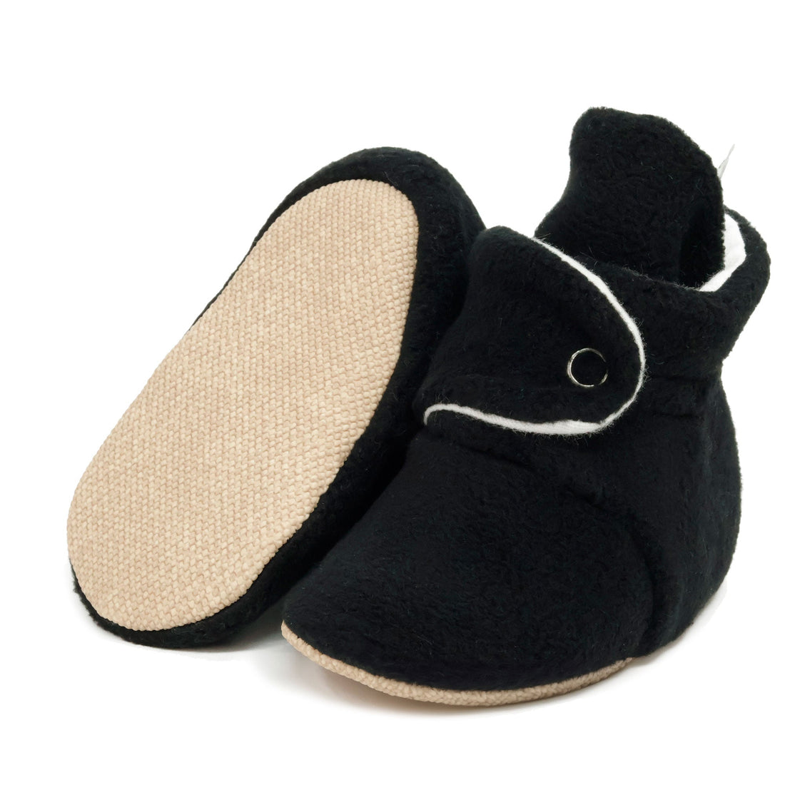 Organic Baby Booties, Newborn Booties Basic, Black - Bright House