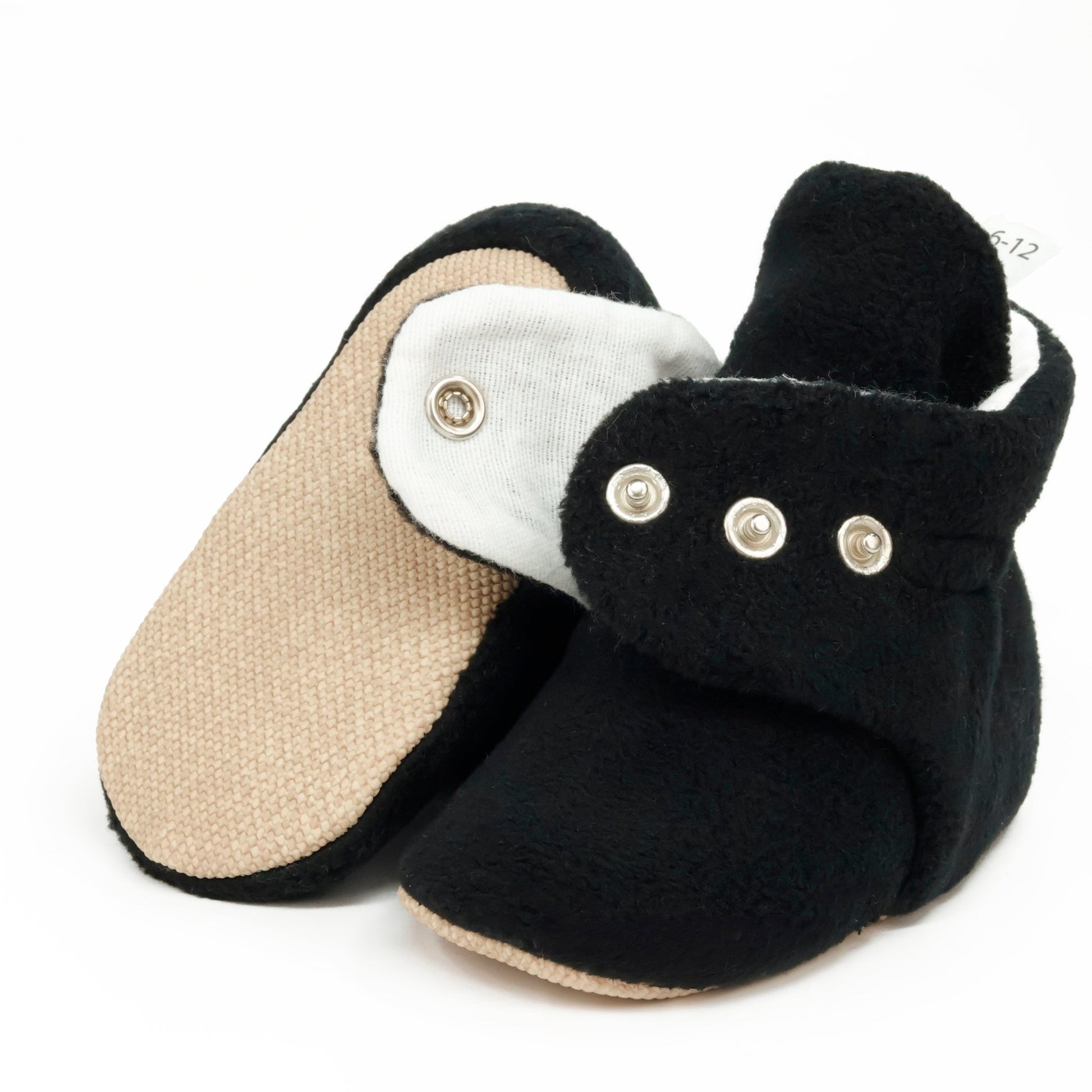 Organic Baby Booties, Newborn Booties Basic, Black - Bright House