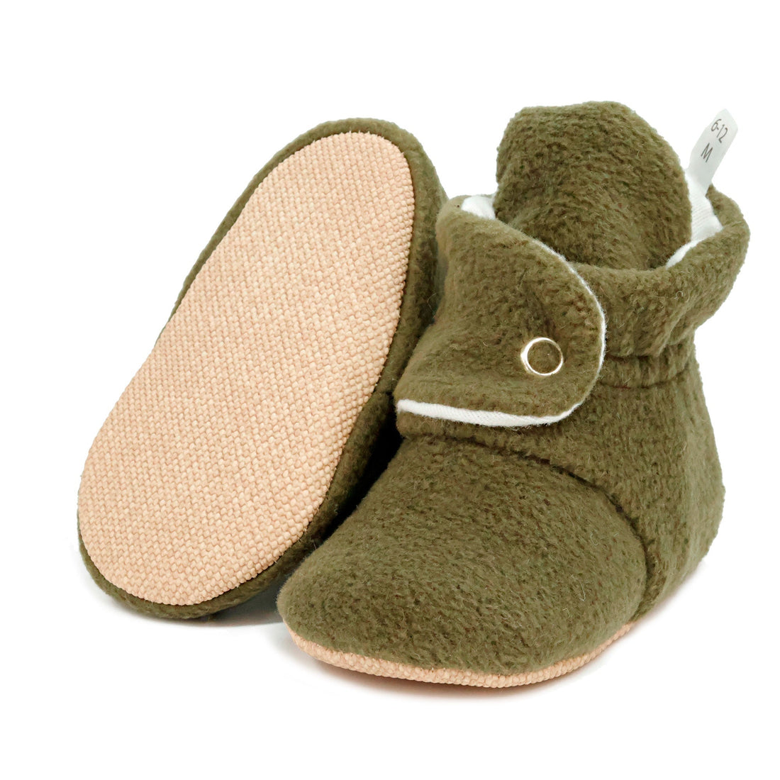 Organic Baby Booties, Newborn Booties Basic, Khaki - Bright House