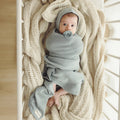 Organic Pointelle Swaddle Blanket + Hat Gift Set - Bright House