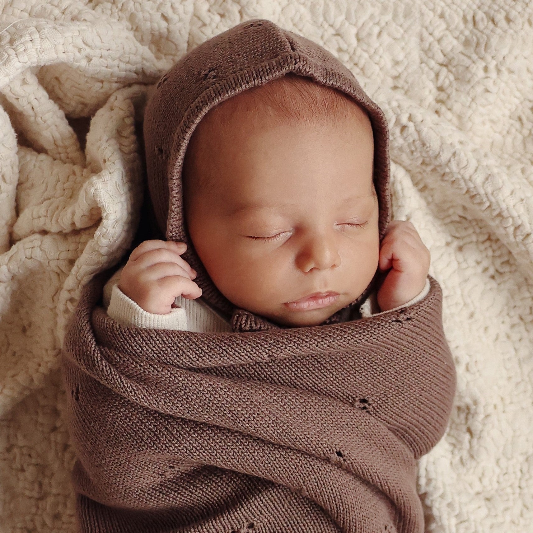 Organic Pointelle Swaddle Blanket + Hat Gift Set - Bright House