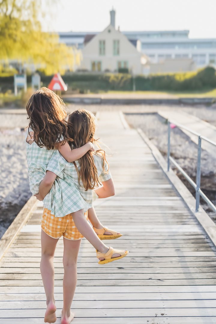 Oversized T-Shirt | Organic Cotton Jersey - Fern Plaid - Bright House