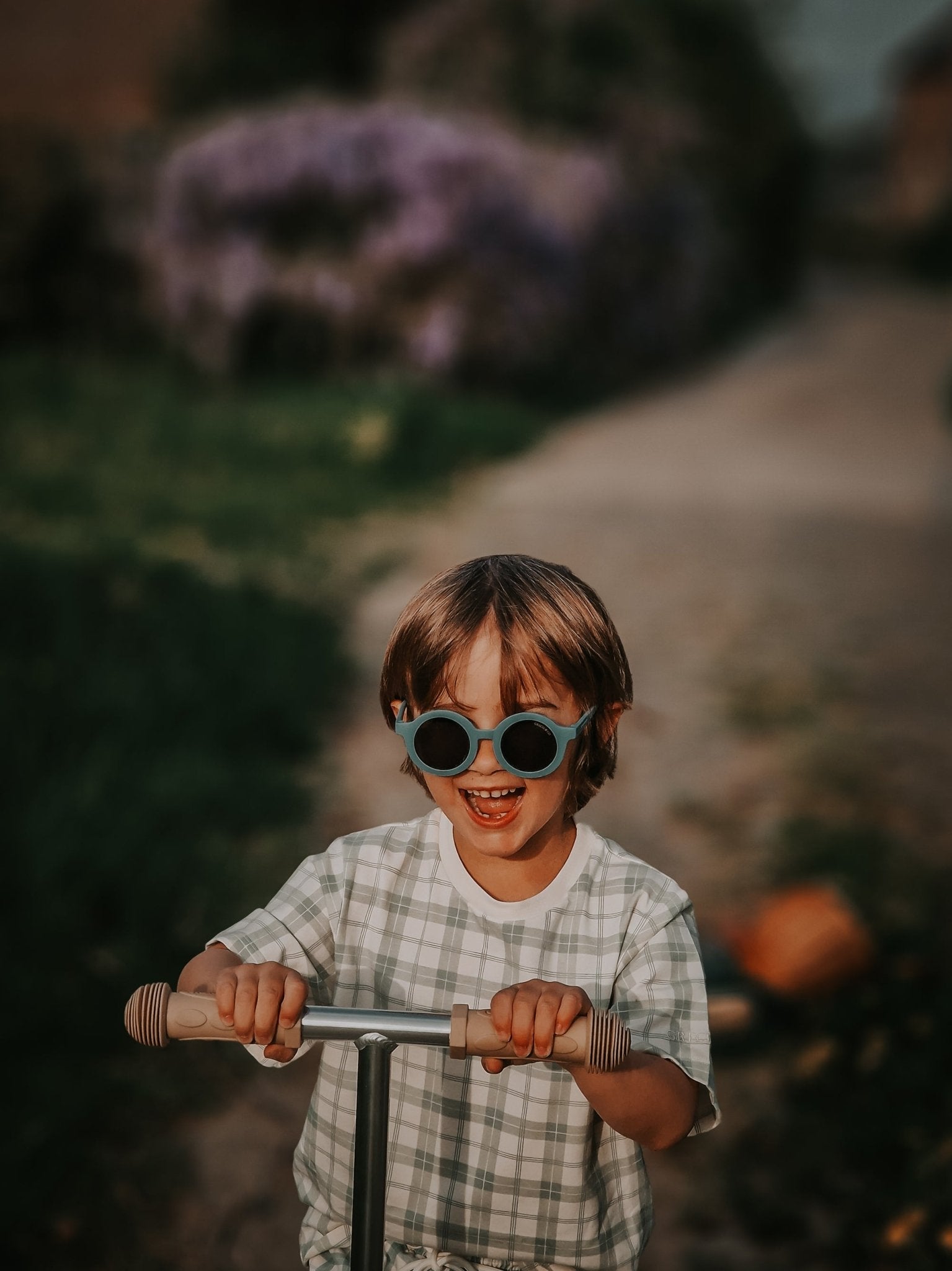 Oversized T-Shirt | Organic Cotton Jersey - Fern Plaid - Bright House