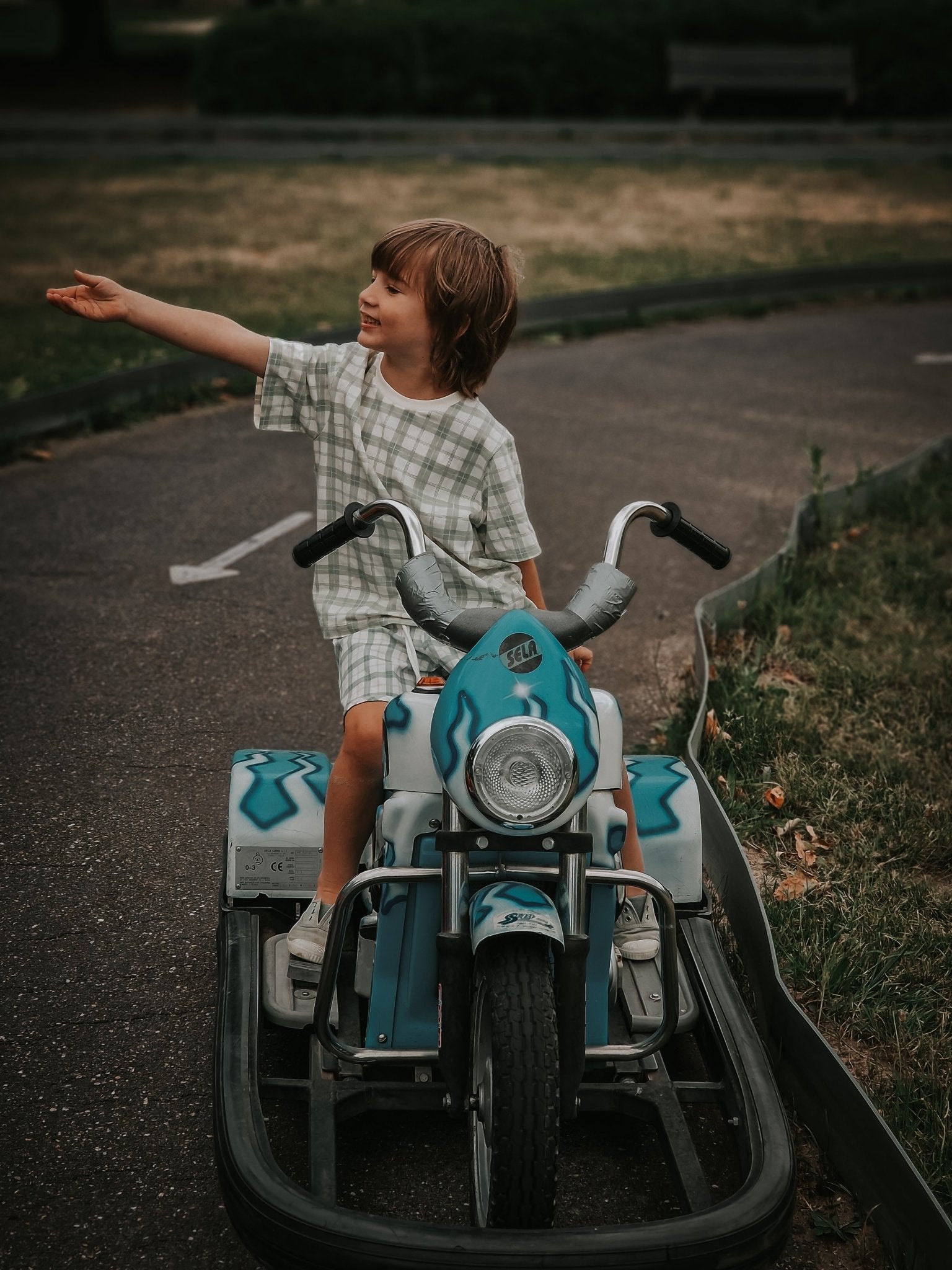 Oversized T-Shirt | Organic Cotton Jersey - Fern Plaid - Bright House