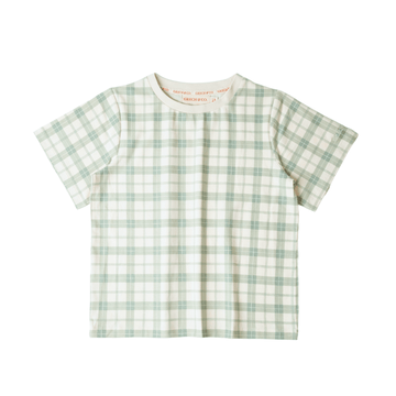 Oversized T-Shirt | Organic Cotton Jersey - Fern Plaid - Bright House