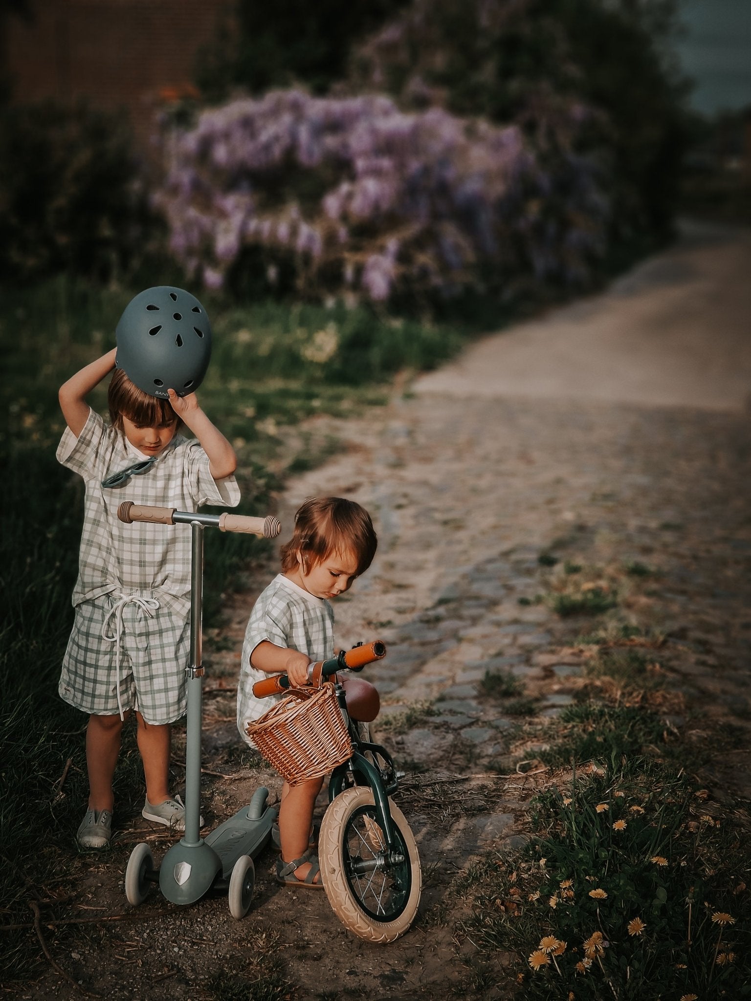 Oversized T-Shirt | Organic Cotton Jersey - Fern Plaid - Bright House