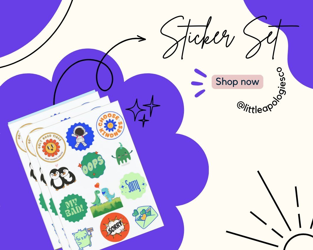 Picture Perfect Apology Stickers for Kids (3 Pack) | Fun Emotional Learning Tools - Little Nest Community