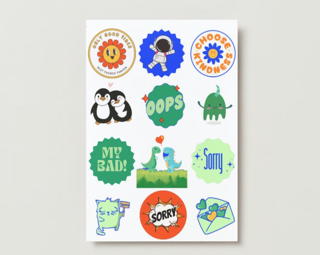 Picture Perfect Apology Stickers for Kids (3 Pack) | Fun Emotional Learning Tools - Little Nest Community