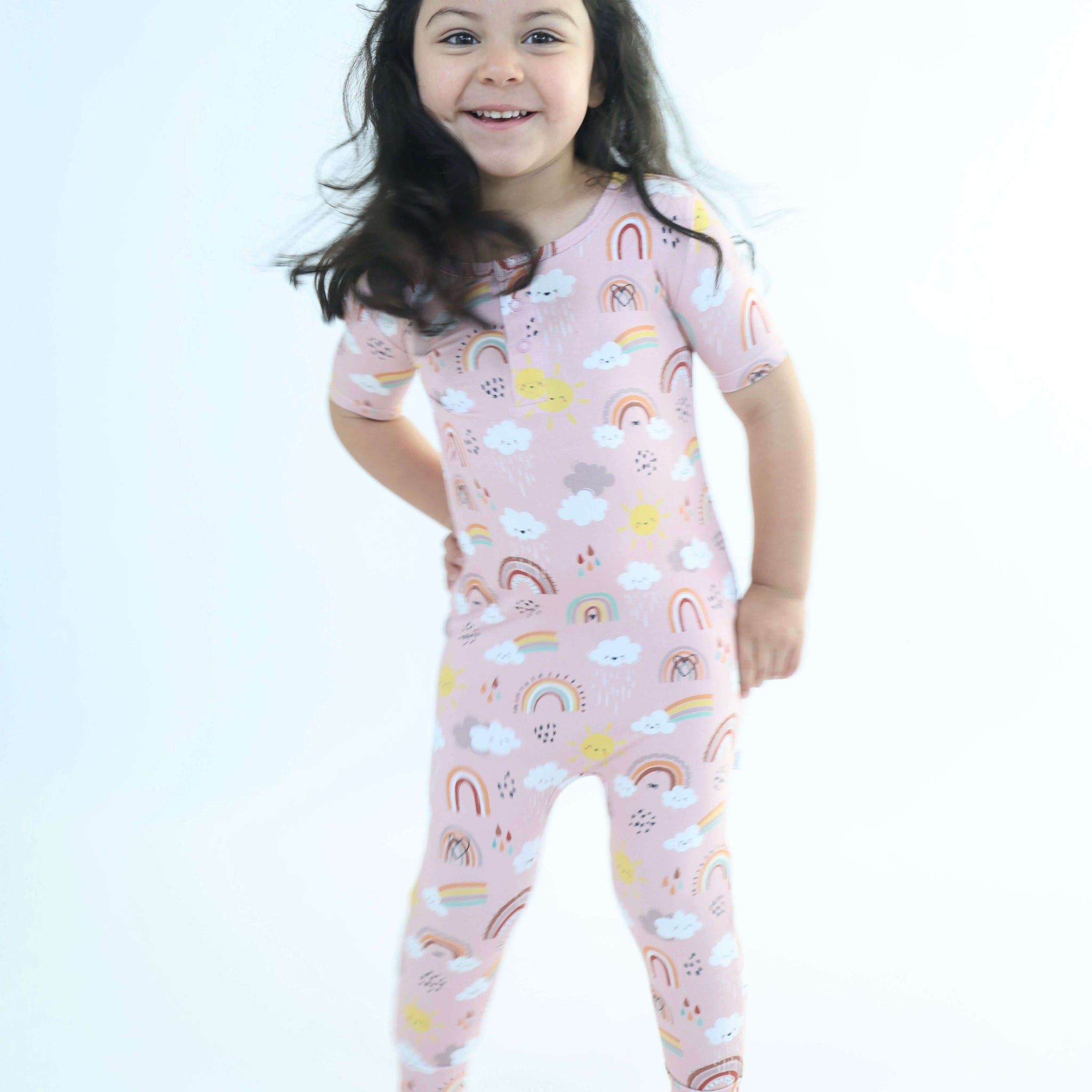 Bamboo Pull Up Romper - Rainnbow