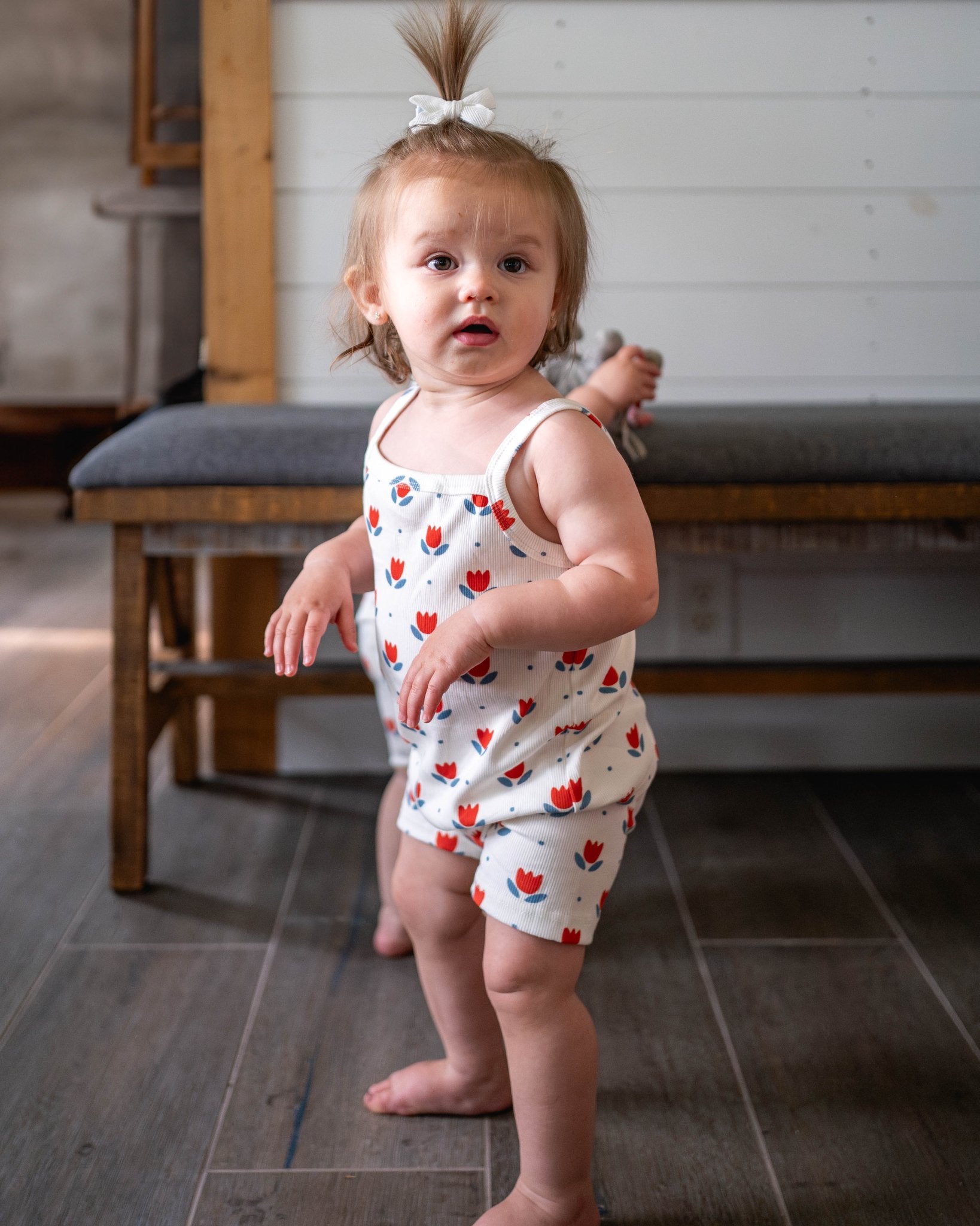 Red White & Blue Tulip Ribbed Bamboo 2pc Tank Set - Bright House