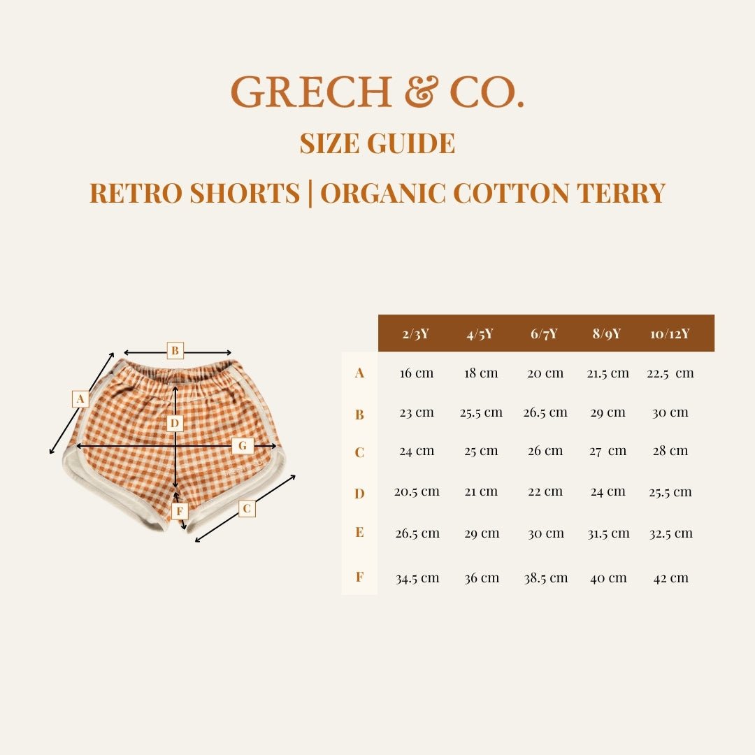 Retro Shorts | Organic Cotton Terry - Fern Plaid - Bright House