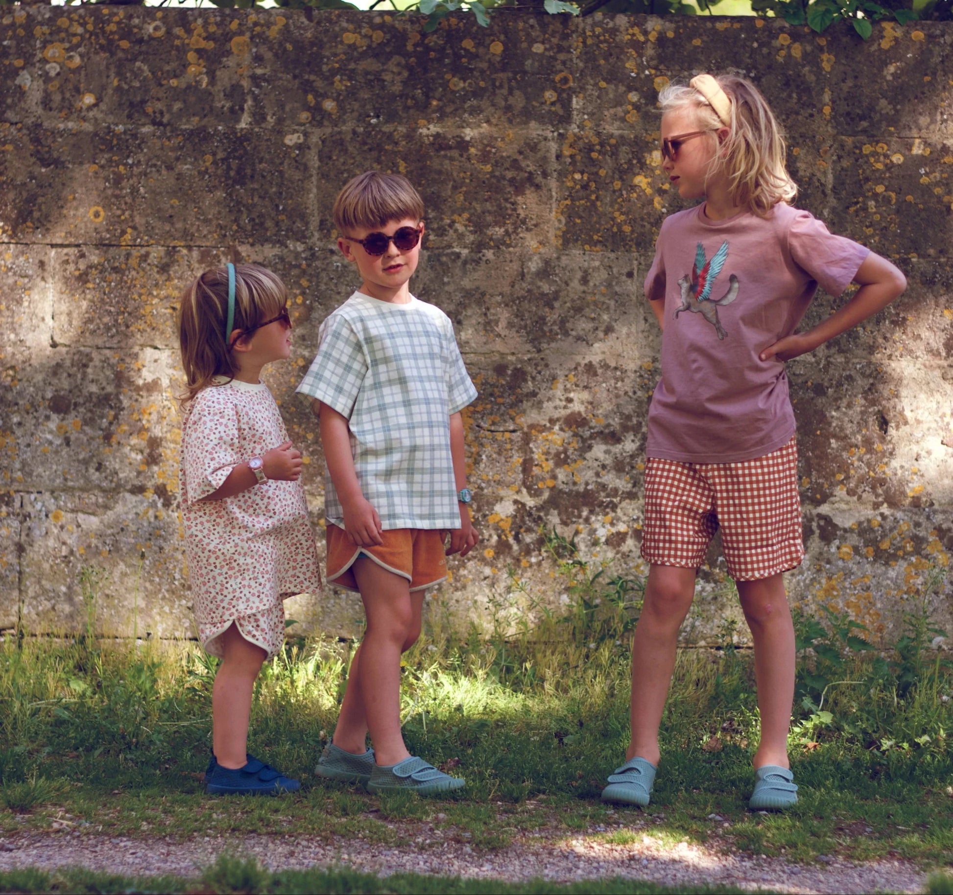 Retro Shorts | Organic Cotton Terry - Sunset Meadow - Bright House