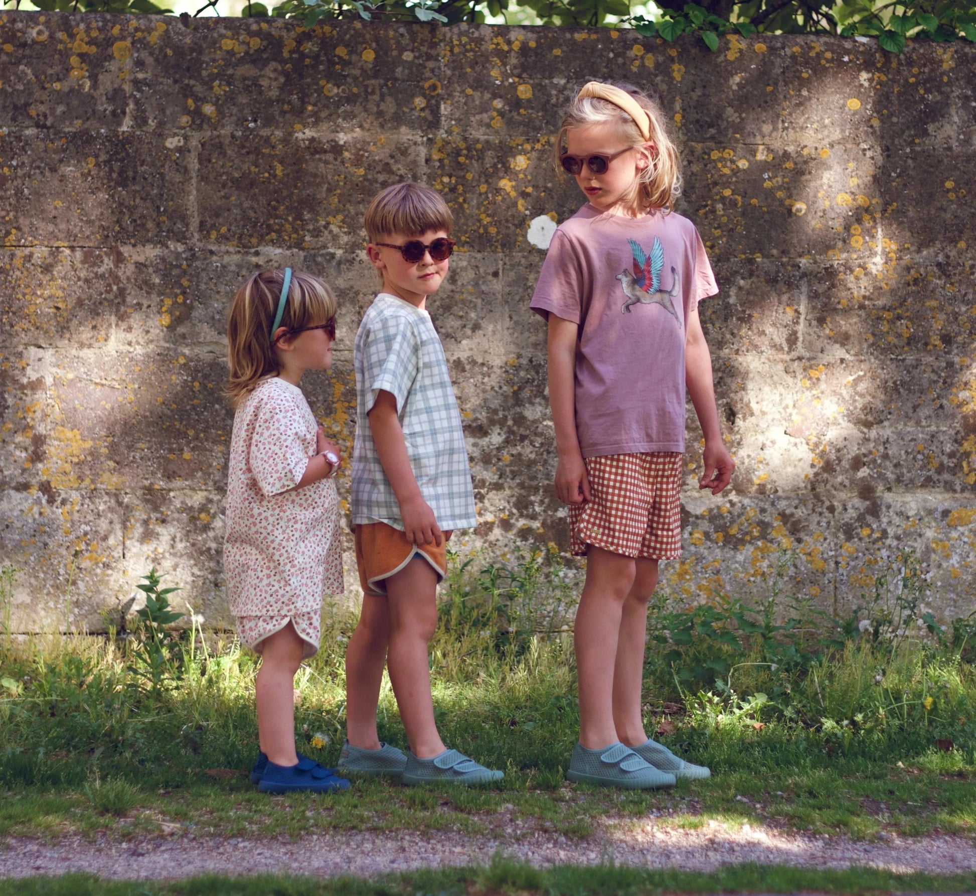 Retro Shorts | Organic Cotton Terry - Sunset Meadow - Bright House