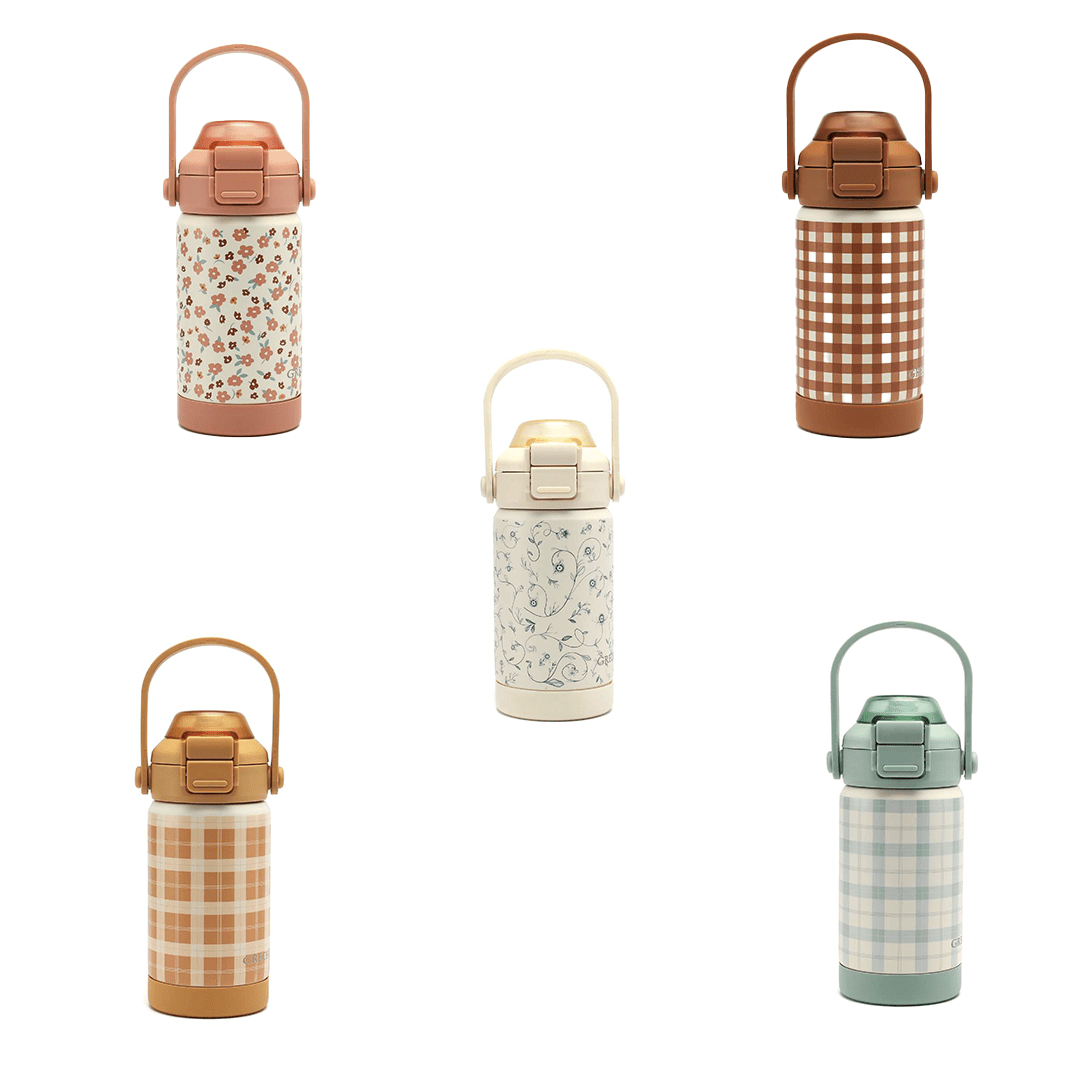 Sip + Chug 2 in 1 Thermo Water Bottle 12 oz. | Sienna Gingham - Bright House