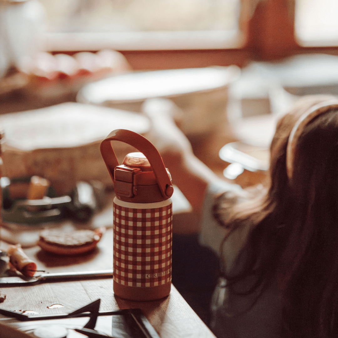 Sip + Chug 2 in 1 Thermo Water Bottle 12 oz. | Sienna Gingham - Bright House