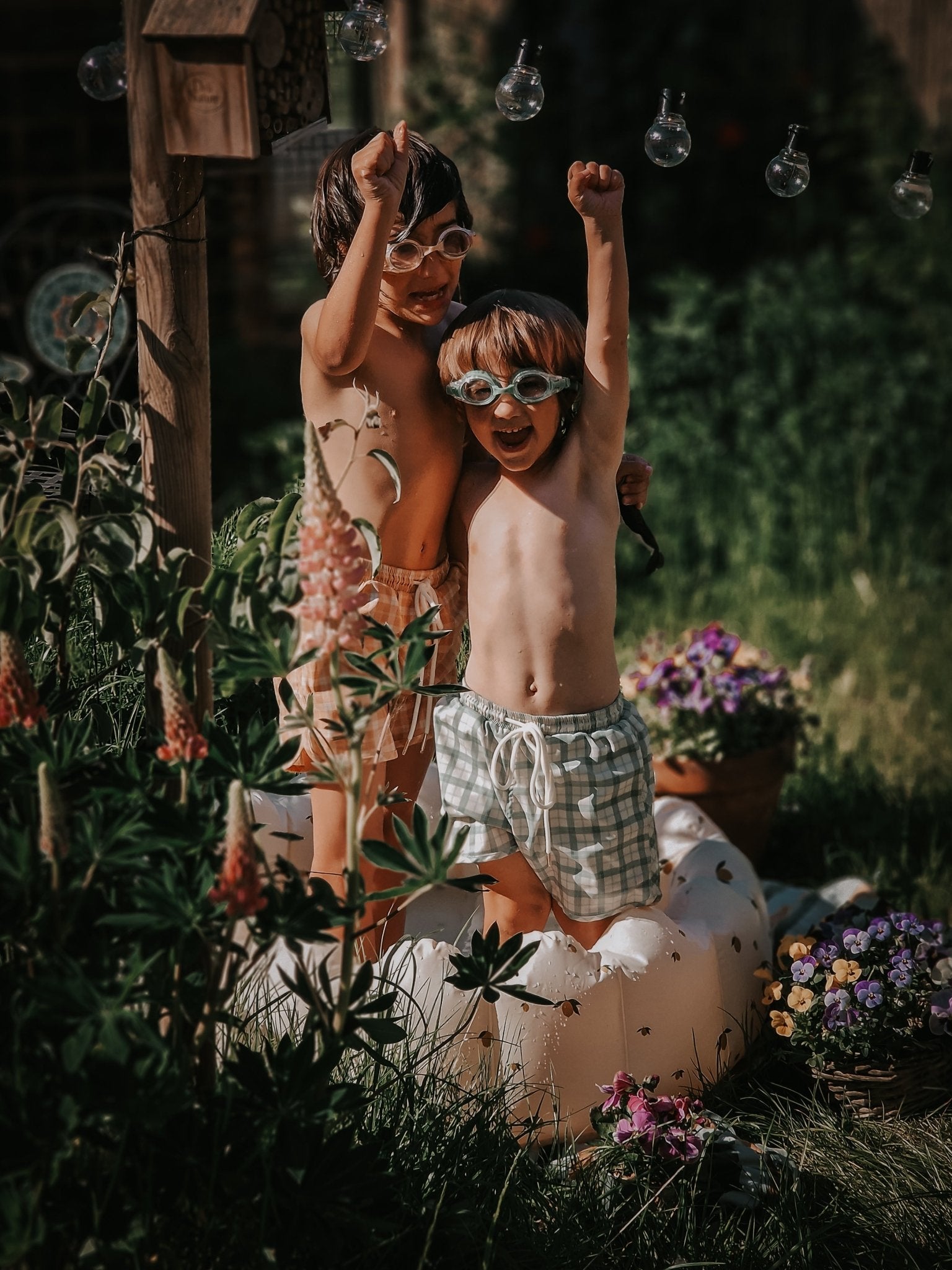 Swim Trunks | UPF + Recycled - Buckwheat Plaid - Bright House