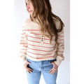 The Ellen Henley Sweater in Red - Bright House
