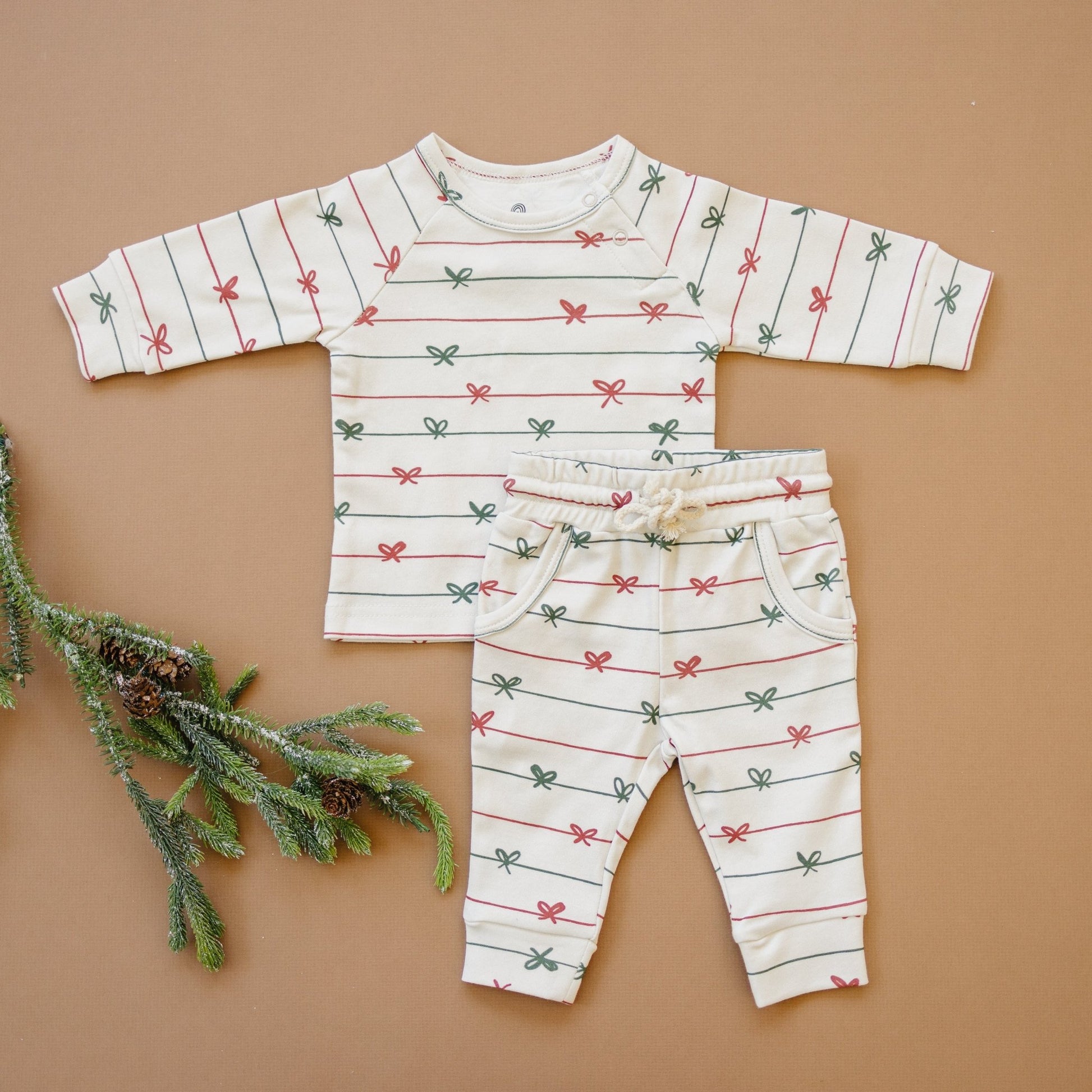 Tied with a Bow Christmas Organic Cotton Set - Bright House
