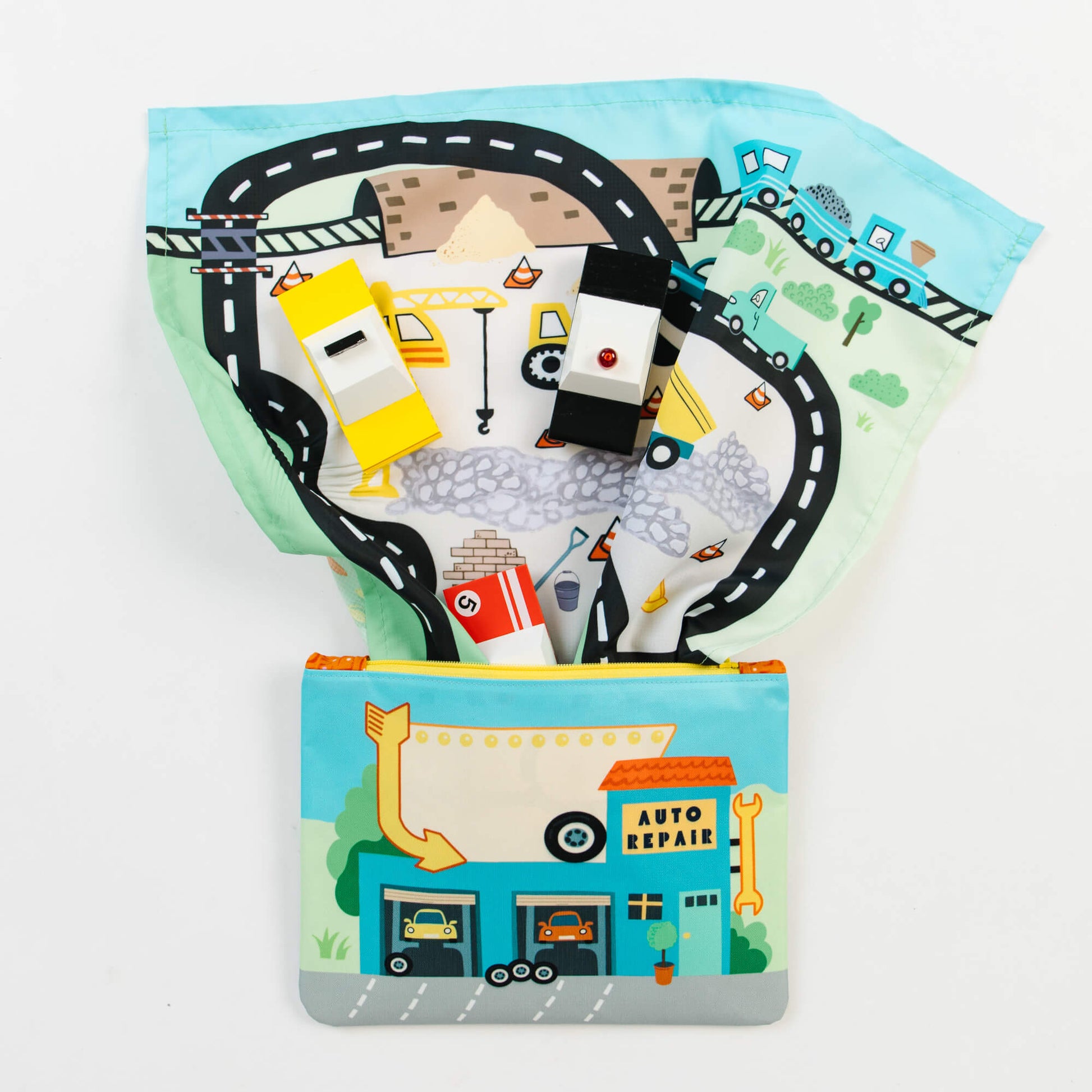 Toy Car Mat & Pouch: All - in - one Travel Entertainment! - Bright House