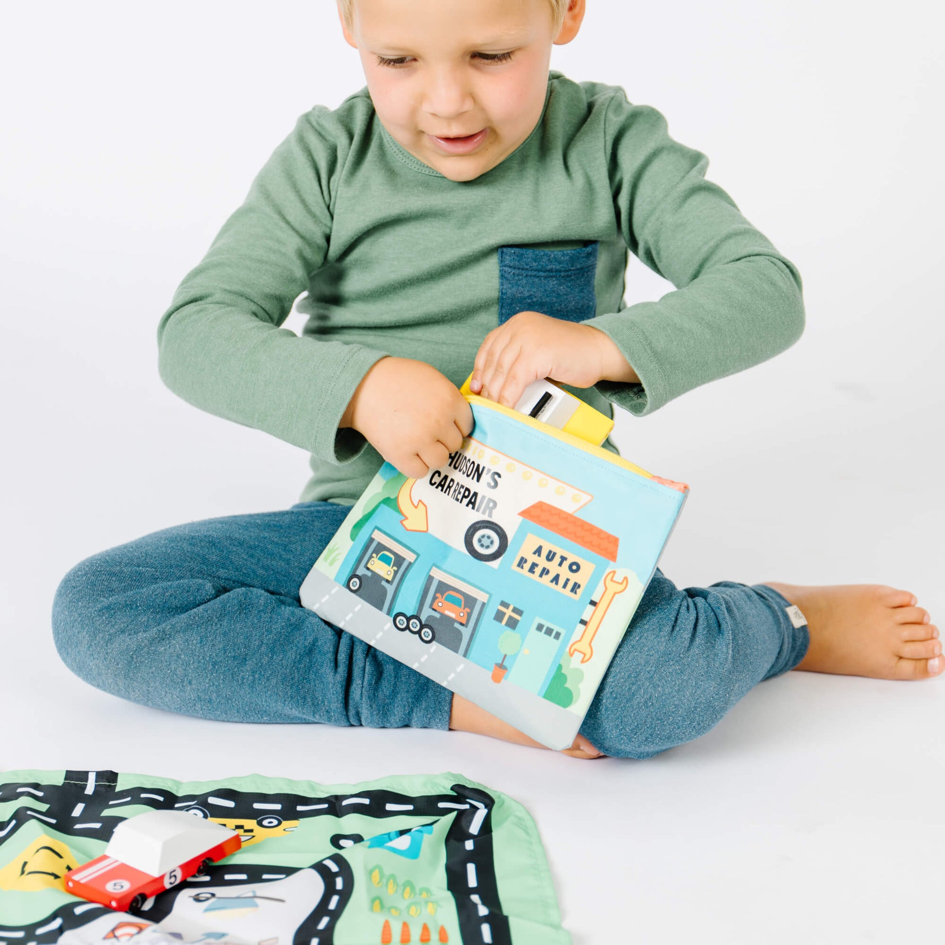 Toy Car Mat & Pouch: All - in - one Travel Entertainment! - Bright House