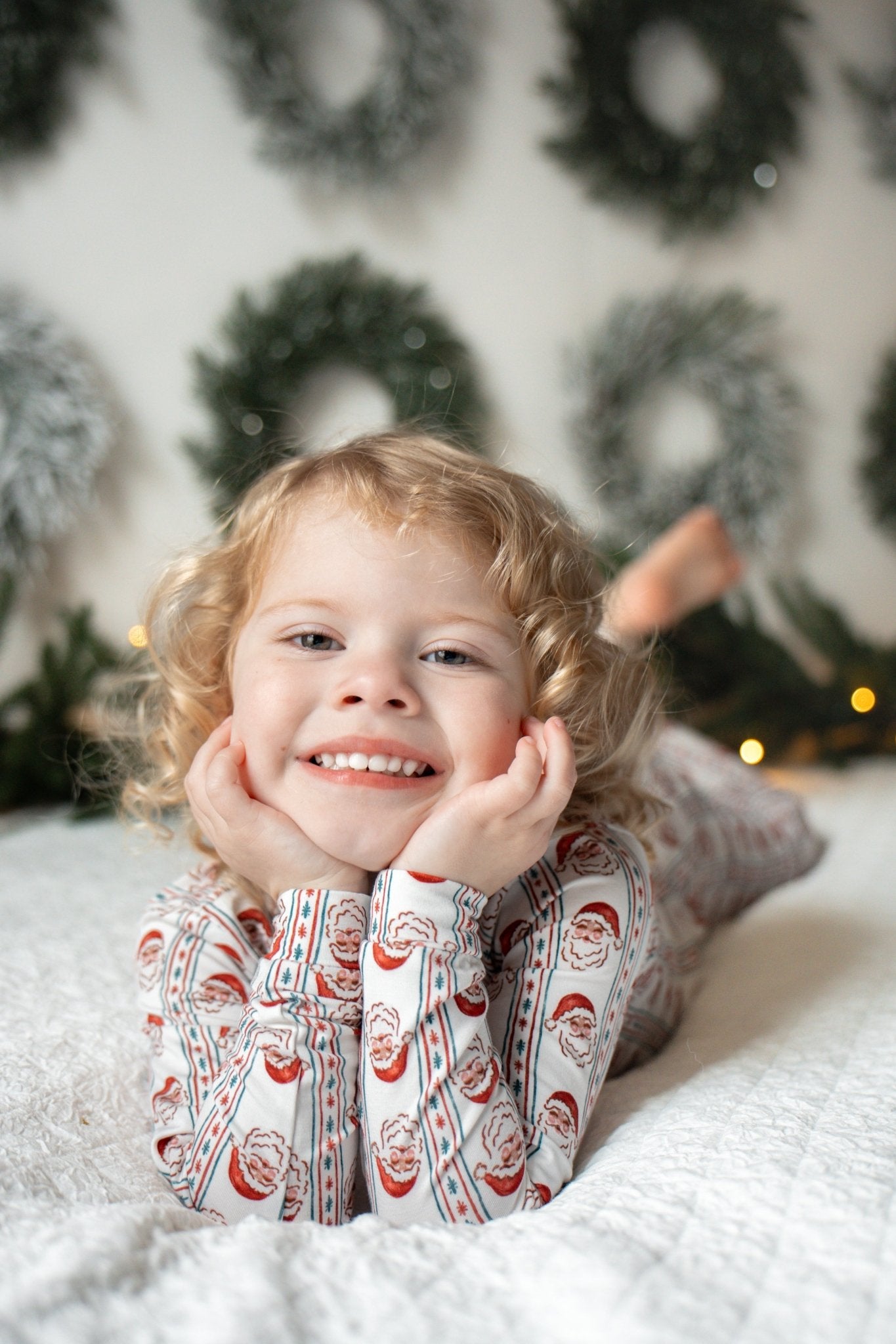 Vintage Santa Bamboo Christmas Pajamas - 2pc Set - Bright House