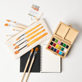 Watercolor Travel Set | Bamboo Case, Brushes, & Paper Pad - Bright House