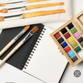 Watercolor Travel Set | Bamboo Case, Brushes, & Paper Pad - Bright House