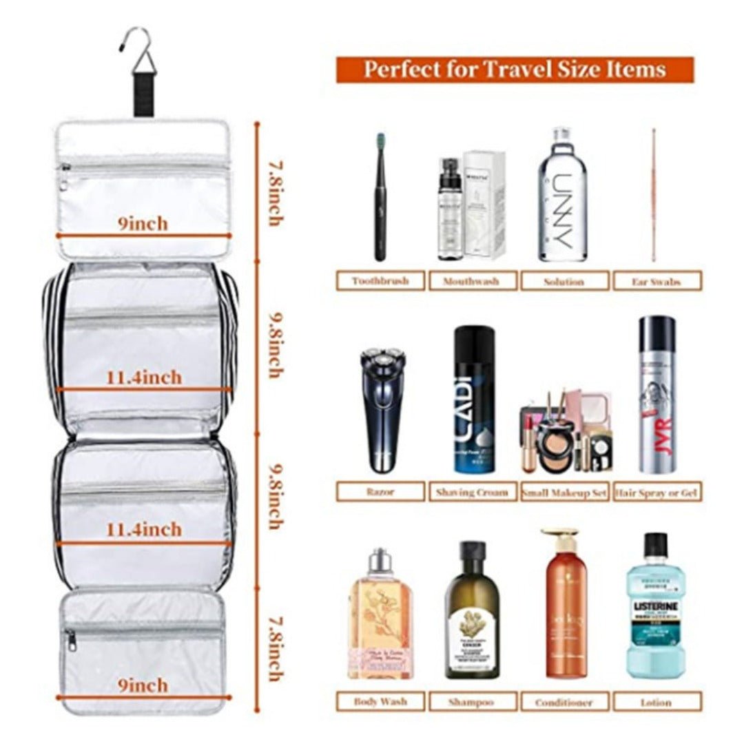 Waterproof Wash Bag, Wash Bag, Cosmetic Bag, Wash Set with Hook Travel Set Storage Bag, Toiletry Bag - Bright House