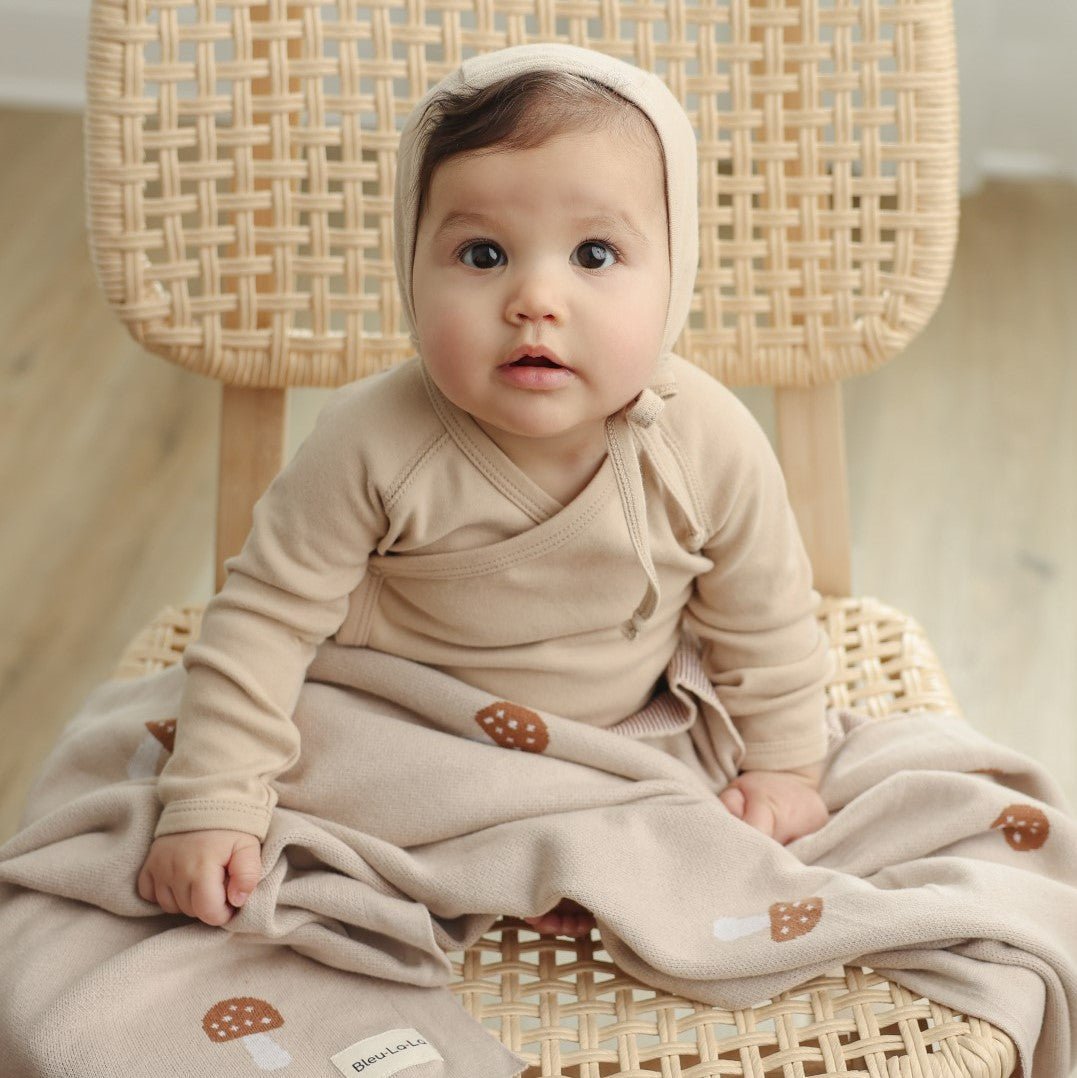 Whimsy Collection - Luxury 100% Cotton Knit Swaddle Baby Blanket - Bright House