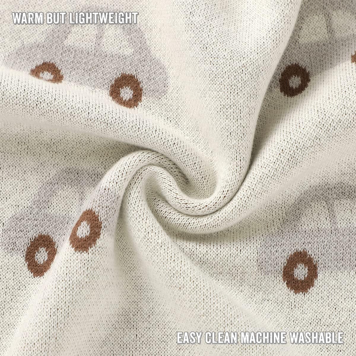 Whimsy Collection - Luxury 100% Cotton Knit Swaddle Baby Blanket - Bright House