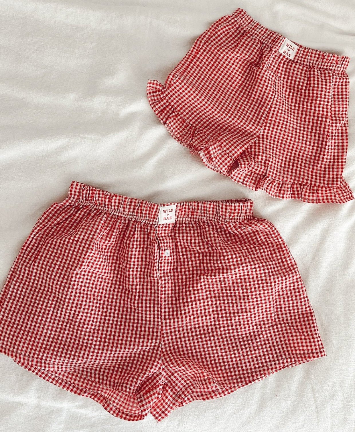 Wild + Rae Red Gingham Shorts - Bright House